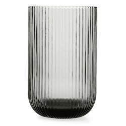 Vasos altos grises con relive de líneas Fosil 46cl (24 uds) | Bidasoa