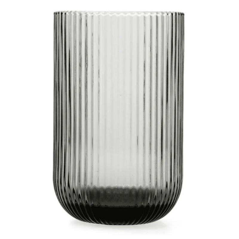 Vasos altos grises con relive de líneas Fosil 46cl (24 uds) | Bidasoa