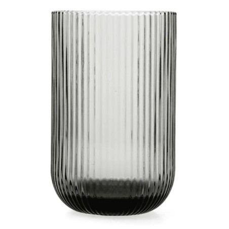 Vasos altos grises con relive de líneas Fosil 46cl (24 uds) | Bidasoa