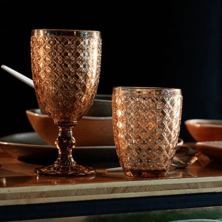 Vasos naranjas con relieve "mosaico" GIO 30cl (24 unidades)