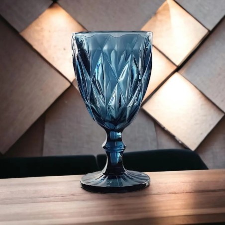 Copas azules con relieve "diamante" Ikonic 24cl (24 unidades)