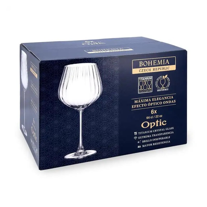 Copa cóctel Bohemia Optic 64 cl (6 uds) | Cristalin borde fino | Alium