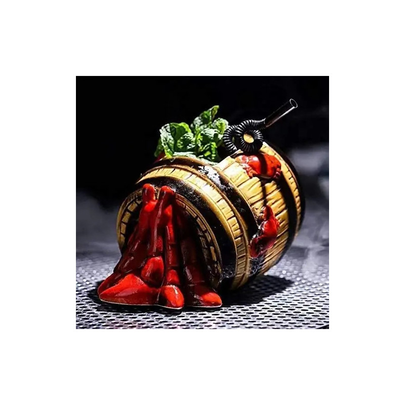 Vaso tiki Barrel volcánico para cócteles | 50 cl | Pack 4