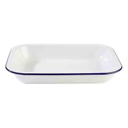 Bol acero esmaltado rectangular con borde Azul Enamelware. Dimensiones: 28x23x4.5cm 140 cl. APS 40669 (1 unidad)