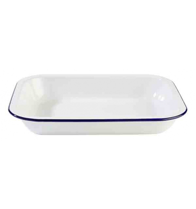 Bol acero esmaltado rectangular con borde Azul Enamelware. Dimensiones: 28x23x4.5cm 140 cl. APS 40669 (1 unidad)