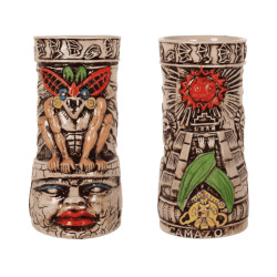 Vasos tiki Camazot 70 cl | Cerámica | Maya | Pack 4 | Coctelería