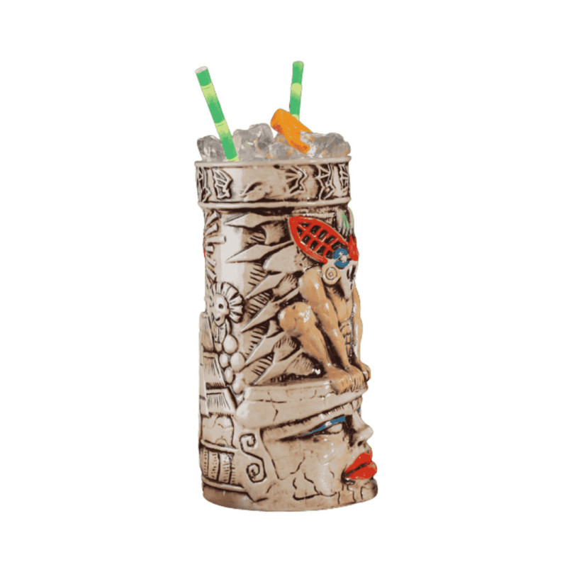Vasos tiki Camazot 70 cl | Cerámica | Maya | Pack 4 | Coctelería