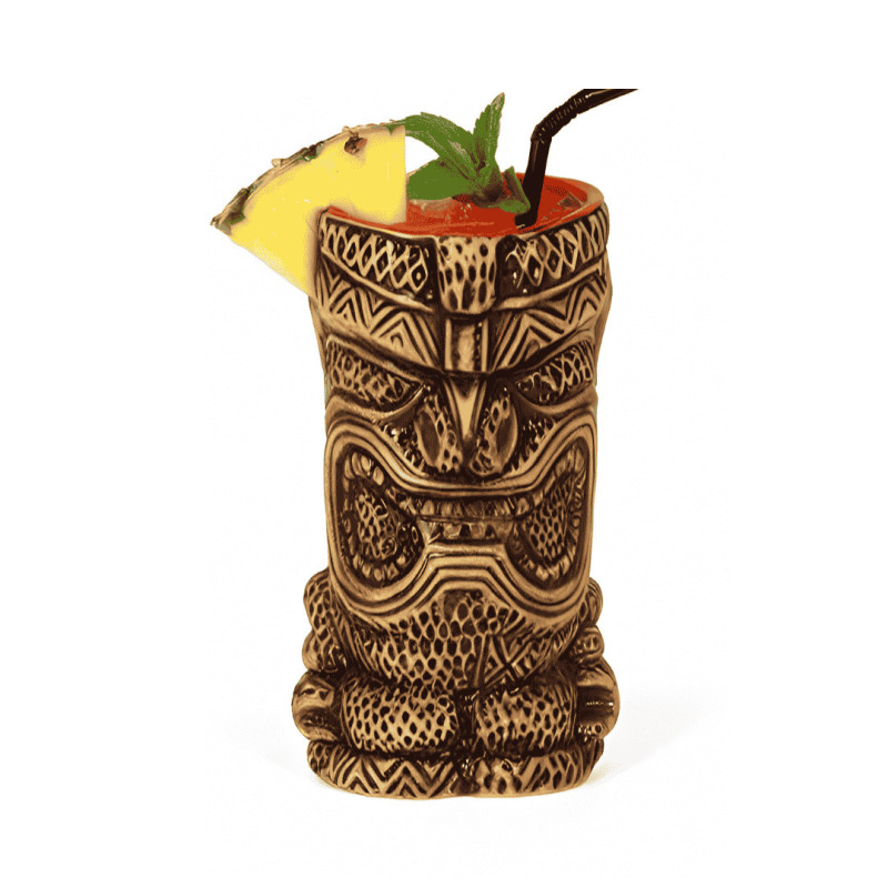 Vasos Tiki "Kane" 35 cl | Cerámica  | Polinesio | Pack 9 | Coctelería