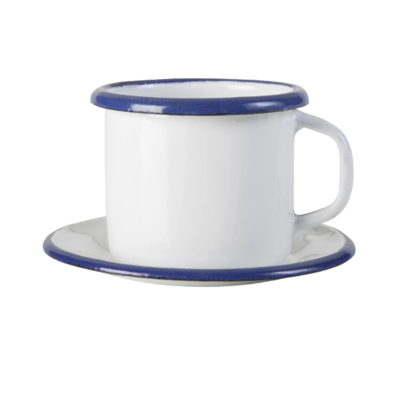 Taza café Vintage Blue 7,5 cl | Esmaltado | Pack 6 | Hostelería