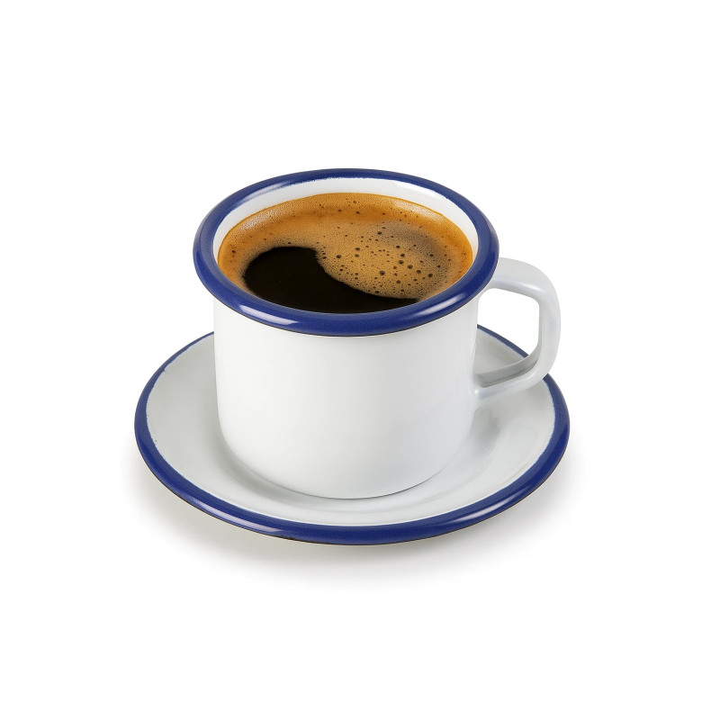 Taza café Vintage Blue 7,5 cl | Esmaltado | Pack 6 | Hostelería