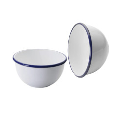 Bol Vintage Blue Ø 12 cm | Acero esmaltado | Pack 12