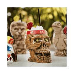 Vasos tiki Jua 35 cl | Porcelana | Calavera | Pack 6 | Coctelería