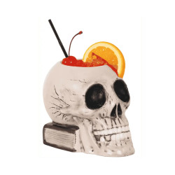 Vasos tiki Skull 70 cl | Cerámica | Calavera | Pack 4 | Coctelería