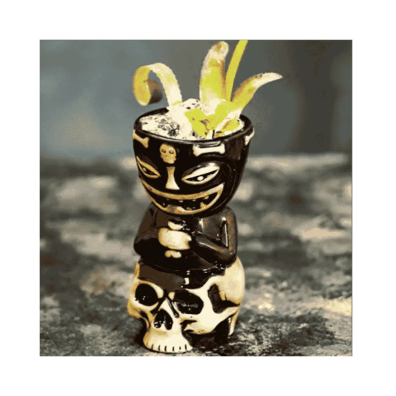 Vasos tiki Brah 35 cl | Cerámica | Estilo Tribal | Pack 9 | Coctelerí