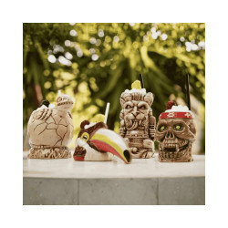 Vasos tiki Tucán 28 cl | Cerámica | Exótico | Pack 4 | Coctelería