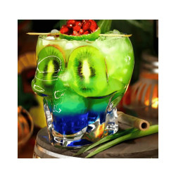 Vaso tiki de vidrio cráneo 70 cl | Diseño impactante | Hostelería