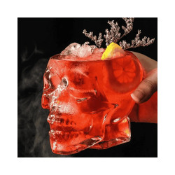 Vaso tiki de vidrio cráneo 70 cl | Diseño impactante | Hostelería