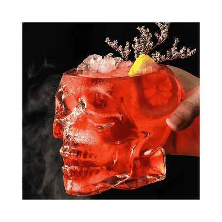 Vaso tiki de vidrio cráneo 70 cl | Diseño impactante | Hostelería