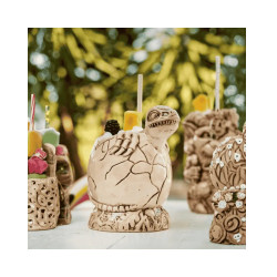 Vaso tiki de cerámica Tortuga “Shaka” | Estilo Polinesio | 65 cl | 4 uds