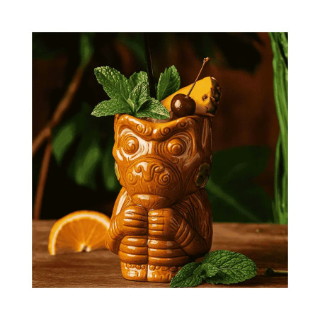 Vaso tiki cerámico mono | 42 cl | Pack 4 | Ideal para Hostelería