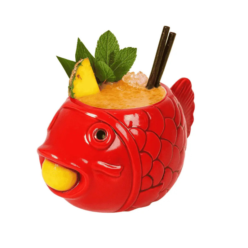 Vasos tiki con forma de pez | 60 cl | 6 uds | Bar/Coctelería | Fish