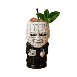 Vaso tiki cerámica 62 cl “Herman” | Blanco/negro | Pack 4