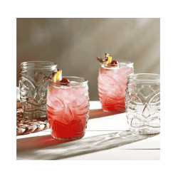 Vaso tiki de vidrio  DOF  |47,3 cl | Cócteles temáticos | Pack 12