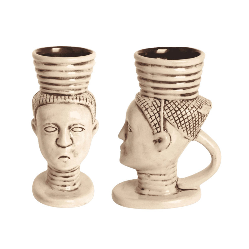 Vaso tiki escultórico 25 cl con asa | Cerámica
