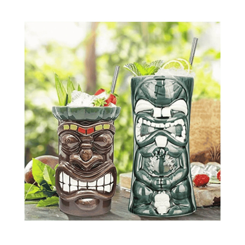 Tiki “Happy Face” 55 cl en cerámica | Impacto en barra | Paderno