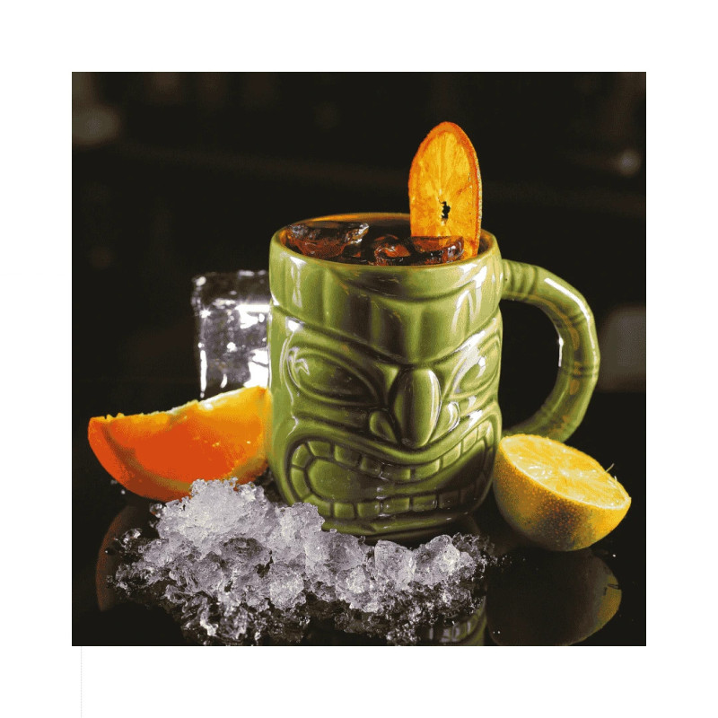 Tiki verde 45 cl con asa | Cerámica | Hostelería Profesional