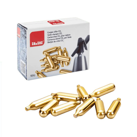 Cargas para Sifón de Soda | CO₂ 8 g | Ibili 744100 | 10 uds | AliumPro