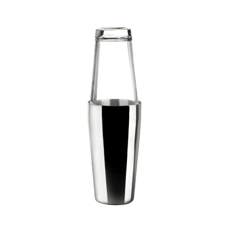 Coctelera Boston Lacor acero inoxidable + vaso de vidrio 800/500 ml