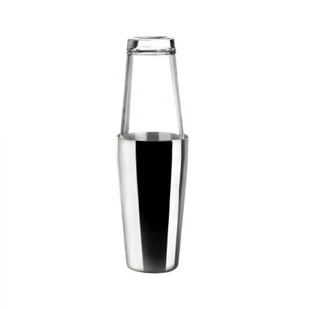 Coctelera Boston Lacor acero inoxidable + vaso de vidrio 800/500 ml
