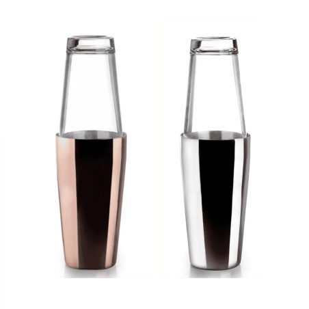 Coctelera Boston Lacor acero inoxidable + vaso de vidrio 800/500 ml