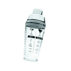 Coctelera acrílica 0,45 L con tapa inox | Marcas ml/oz y recetas