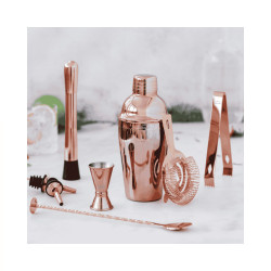 Set de coctelería cobre 8 piezas | Inox 18/10 | Coctelera 0,55 L