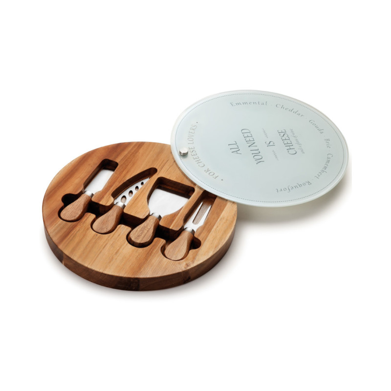 Set de 4 cuchillos para queso Ø25 cm madera acacia para hostelería