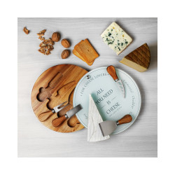 Set de 4 cuchillos para queso Ø25 cm madera acacia para hostelería