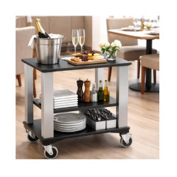 Carro Gueridón Auxiliar Pujadas P80219 | Madera Negro | Hostelería