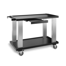 Carro Gueridon negro 2 estantes | Hostelería | Servicio en sala