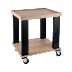 Carro Guéridon Melamina Roble | Madera y Aluminio | Hostelería