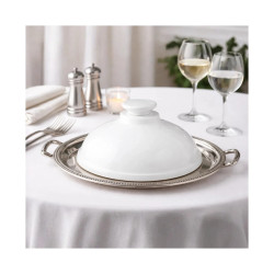 Campana cloche porcelana blanca Ø19,5 cm | Pack 6 | hostelería