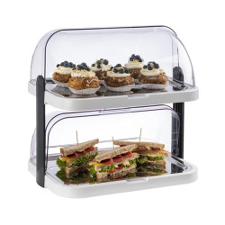 Vitrina de buffet 2 alturas con campanas | DoppelDecker profesional