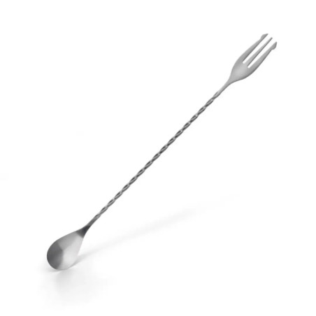 Cuchara de cóctel tridente 30 cm acero inoxidable | Hostelería