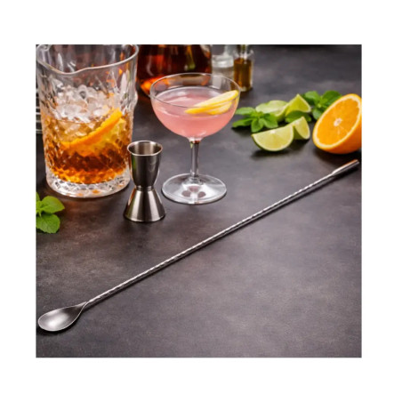 Cucharilla de cóctel extra larga acero inoxidable con mazo | 44 cm