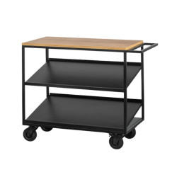 Carro de servicio profesional con doble estante inclinado | Buffet
