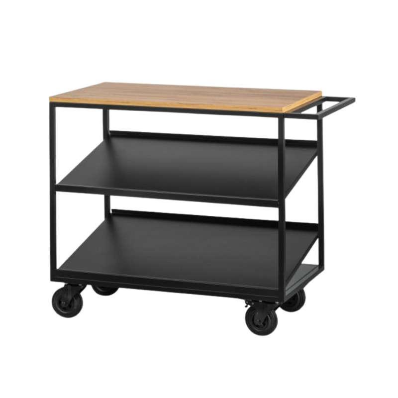 Carro de servicio profesional con doble estante inclinado | Buffet