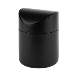 Papelera de sobremesa de acero inoxidable negro SNAP con tapa basculante 1,2 L
