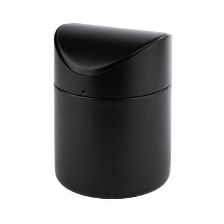 Papelera de sobremesa de acero inoxidable negro SNAP con tapa basculante 1,2 L