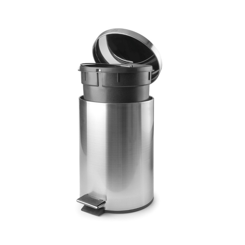 Papelera inox con pedal y cubo interior 20 L |Hostelería